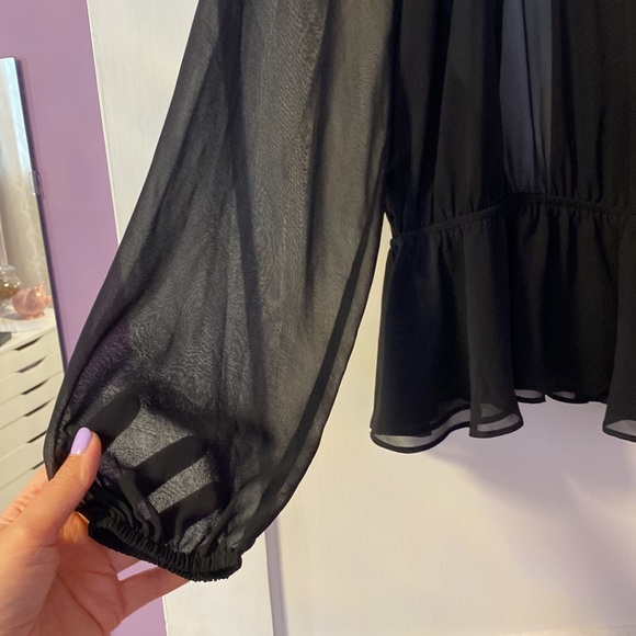 **FINAL CHANCE**Express sheer long sleeve peplum blouse - Picture 6 of 7